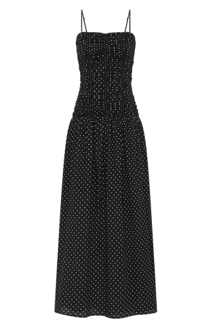 Faithfull Mira Maxi Dress - Lola Polka Dot - Black/Off White