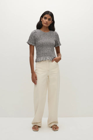 Faithfull Edda Top in Hanne Gingham Espresso