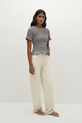 Faithfull Edda Top in Hanne Gingham Espresso
