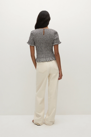Faithfull Edda Top in Hanne Gingham Espresso