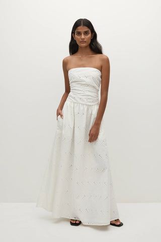 Faithfull Moa Maxi Dress - Birgitta Broderie Anglaise White