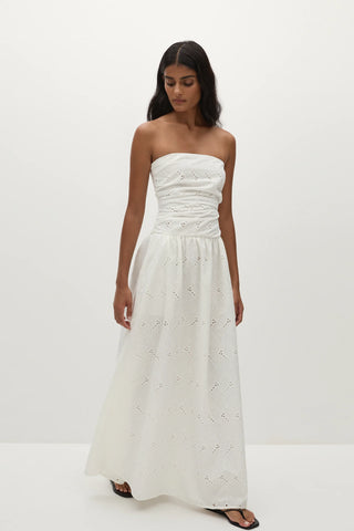 Faithfull Moa Maxi Dress - Birgitta Broderie Anglaise White