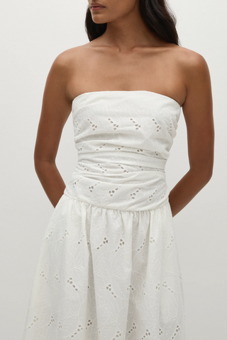 Faithfull Moa Maxi Dress - Birgitta Broderie Anglaise White