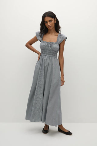 Faithfull Janne Midi Dress - Hanne Gingham Vintage Navy