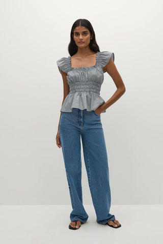 Faithfull Janne Top - Hanne Gingham Vintage Navy