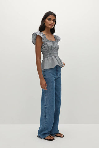 Faithfull Janne Top - Hanne Gingham Vintage Navy