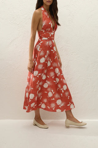 Faithfull Bianca Midi Dress - Sunrose Rosso