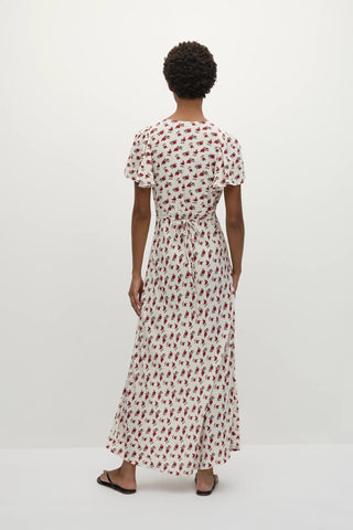 Faithfull the Brand Boda Midi Dress in Hazy Deep Red Rose