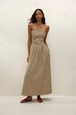 Faithfull Vera Maxi Dress - Carmen Stripe - Sand Cedar