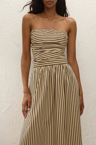 Faithfull Vera Maxi Dress - Carmen Stripe - Sand Cedar