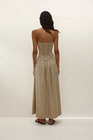 Faithfull Vera Maxi Dress - Carmen Stripe - Sand Cedar
