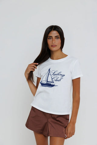 Sunny Somewhere Sailing Club Crew - White