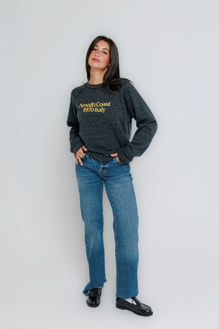 Sunny Somewhere Amalfi Coast Crew - Vintage Black