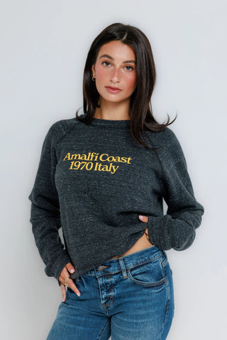 Sunny Somewhere Amalfi Coast Crew - Vintage Black