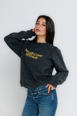 Sunny Somewhere Amalfi Coast Crew - Vintage Black