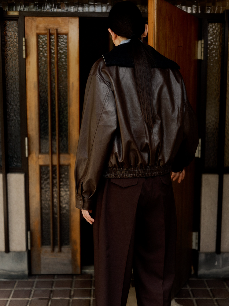 
            
                Load image into Gallery viewer, Mijeong Park Vegan Leather Blouson
            
        