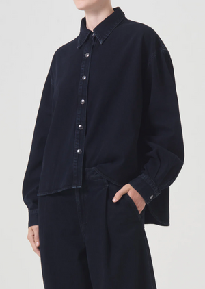 Agolde Aiden High Low Shirt in Dispute
