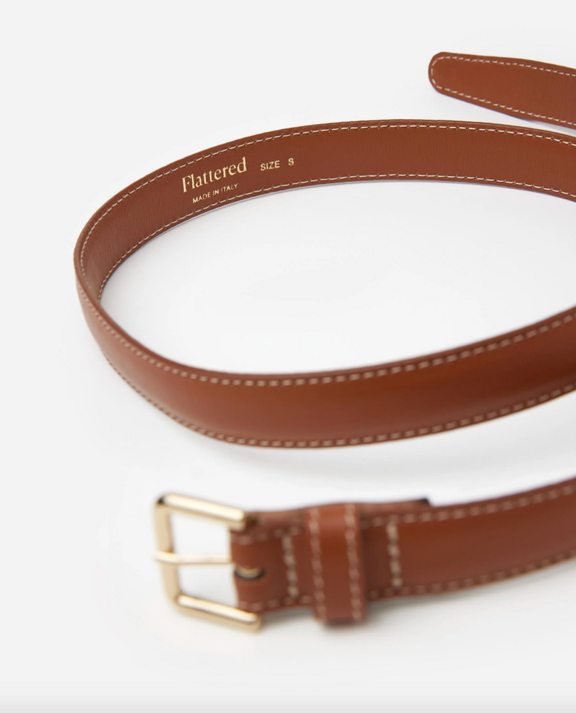 Flattered Barbara Leather Belt in Cognac
