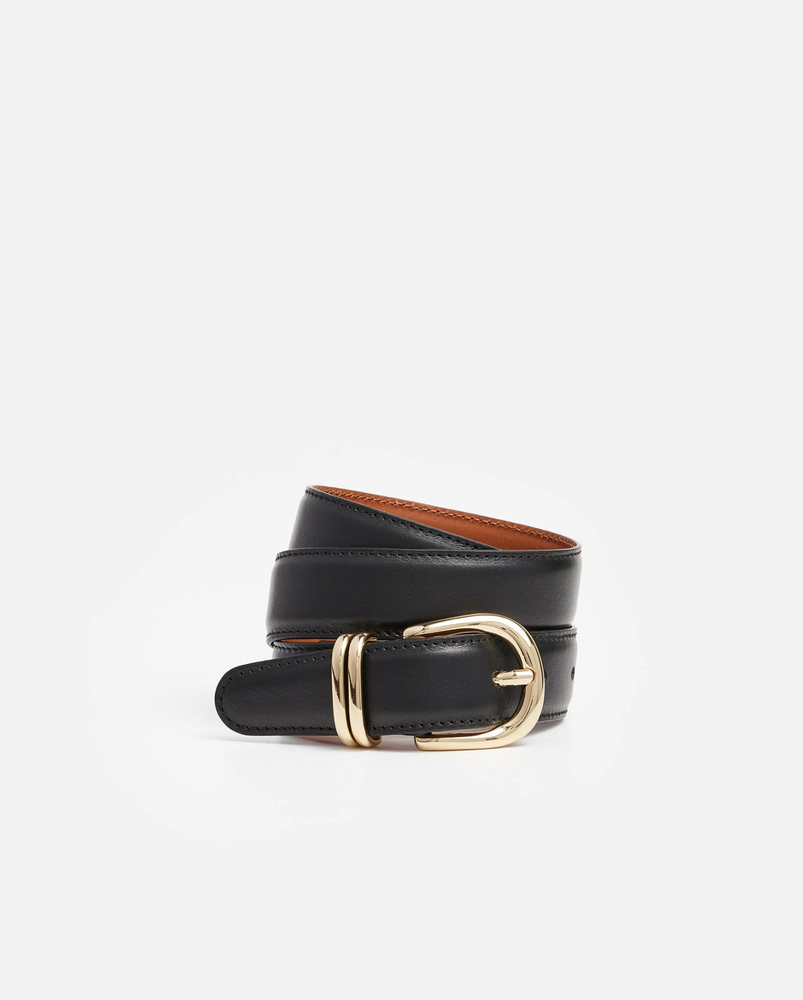Flattered Beatrice Leather Belt in Black