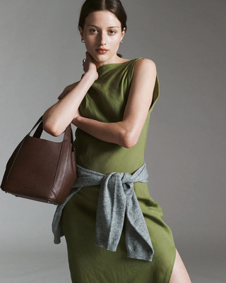 The Horse Alexi Tote Bag in Coffee Pebbled Leather