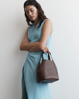 The Horse Alexi Tote Bag in Coffee Pebbled Leather