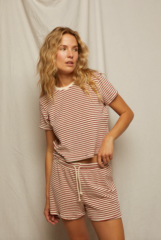PerfectWhiteTee Bree Terry Stripe Tee