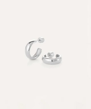 Jenny Bird Staple Hoops in Platinum
