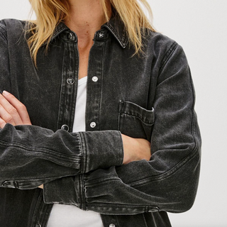 Rails Atticus Shirt in Washed Blk