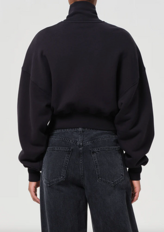 Agolde Darby Zip Up in Washed Blk