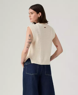 Levi's Ines Cable Sweater Vest in Whisper White