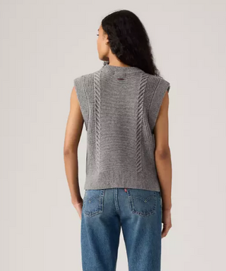 Levi's Ines Cable Sweater Vest in Heather Gray