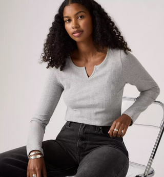Levi's Dry Goods Cozy LS Shirt in Gray