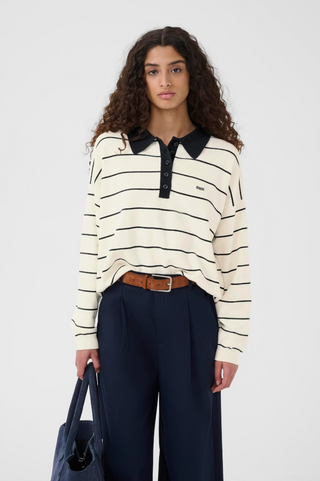 Gestuz Taige Polo Pullover - Egret/Skycaptain