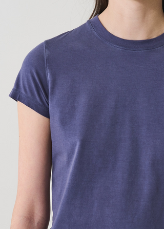 Patrick Assaraf Iconic Sublime Crew Baby Tee - Mood Indigo