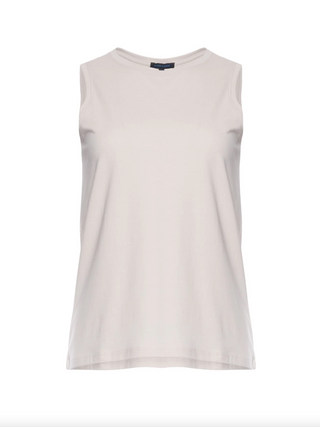 Patrick Assaraf Iconic Boyfriend Fit Tank - Nude