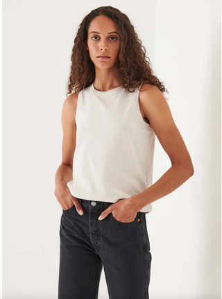 Patrick Assaraf Iconic Boyfriend Fit Tank - Nude