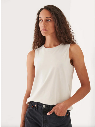 Patrick Assaraf Iconic Boyfriend Fit Tank - Nude
