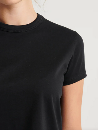 Patrick Assaraf Pima Classic Hi Neck Baby Tee - Black