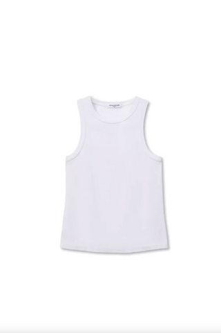 Perfectwhitetee Daphne Rib High Neck Tank - White