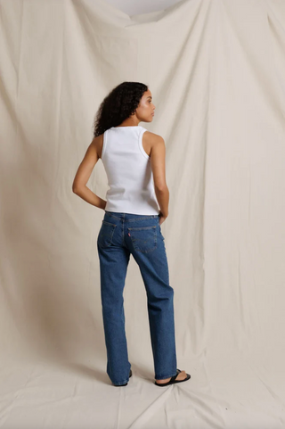 Perfectwhitetee Daphne Rib High Neck Tank - White