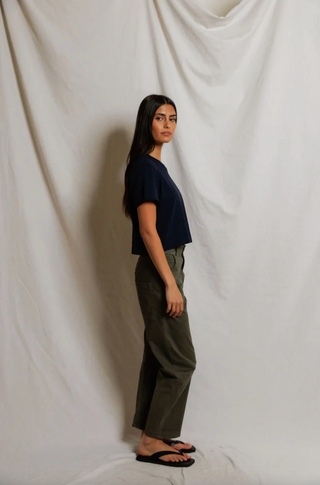 Perfectwhitetee Cher Ringspun Cotton Tee - Navy