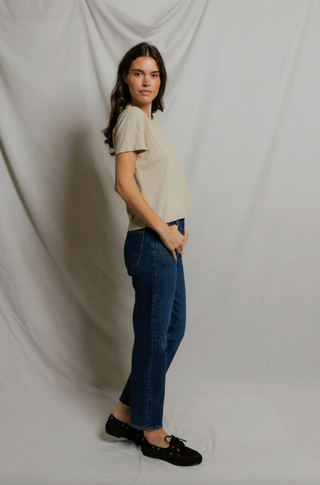 Perfectwhitetee Harley Cotton SS Boxy Crew Tee - Driftwood