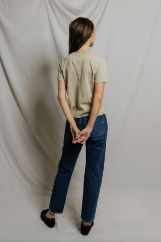 Perfectwhitetee Harley Cotton SS Boxy Crew Tee - Driftwood
