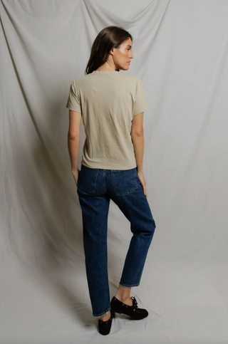 Perfectwhitetee Hendrix Boxy V-Neck Tee - Driftwood