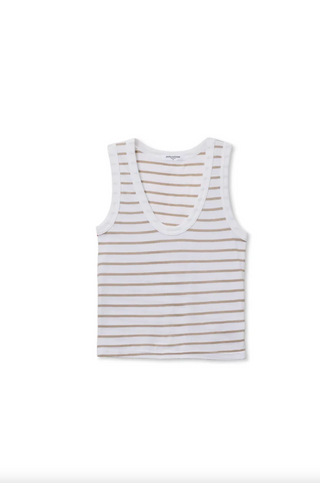 Perfectwhitetee Khara Tank - Driftwood/White Stripe