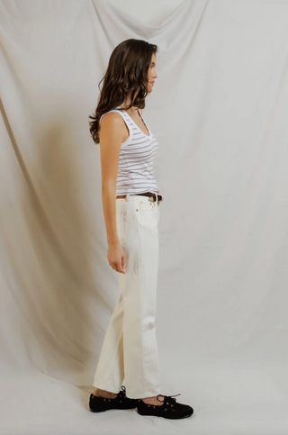 Perfectwhitetee Khara Tank - Driftwood/White Stripe
