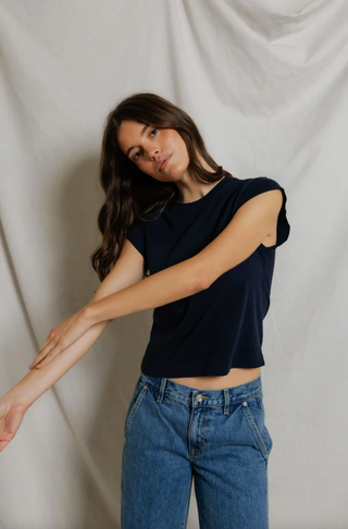 Perfectwhitetee Porter Supima Cotton SS Tee - Navy