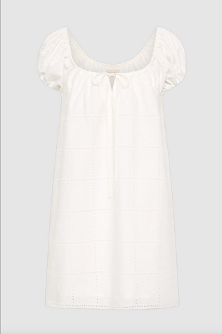 Faithfull Serafina Mini Dress - Handkerchief Broderie White