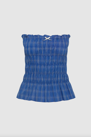 Faithfull Leya Top - Flor Check Cobalt