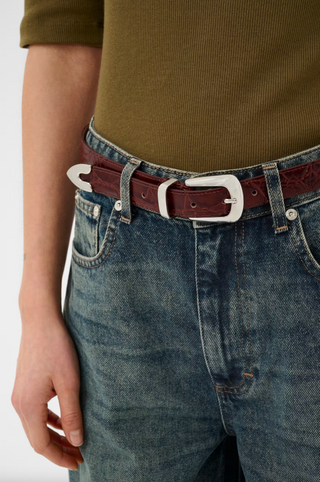 Gestuz Suva Patent Belt - Dark Brown Croco
